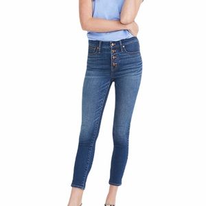 Madewell Mid-Rise Skinny Crop Button Front Jeans Size 28